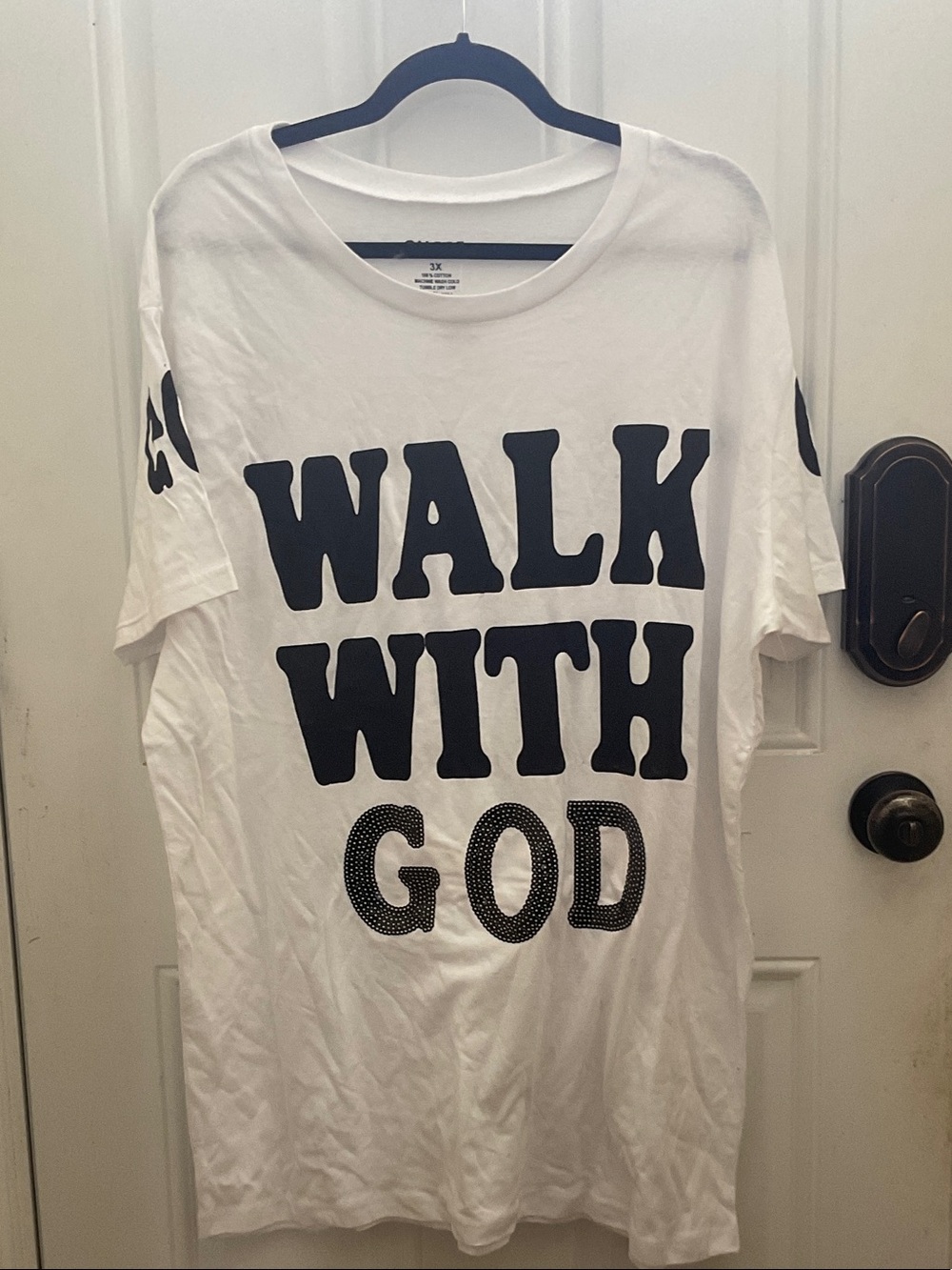 Walkw with GOD - White with Black Bold Block Lettering - New with Tags - Size 3 - Picture 2 of 8